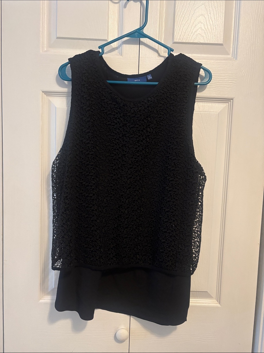 Apt. 9 Black Lace Layered Tank